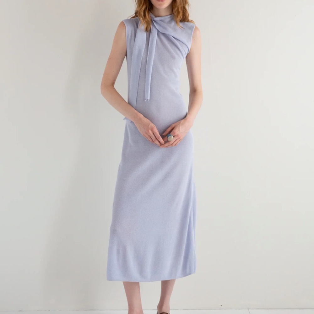 Light Blue Semi-Sheer Modern PecheDress